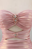 Blush Cut Out Ruched Bodycon Homecoming Dress