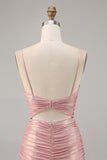 Blush Cut Out Ruched Bodycon Homecoming Dress