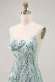 Bodycon Beaded Green Homecoming Dress with Sequins