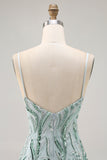 Bodycon Beaded Green Homecoming Dress with Sequins