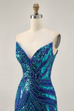 Sparkly Purple Strapless Tight Homecoming Dress