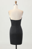 Strapless Tight Black Homecoming Dress With Sequins