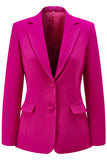 Dark Fuchsia 2 Piece Notched Lapel Women Prom Suit