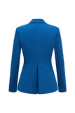 Dark Blue 2-Piece Paek Lapel Women Suits