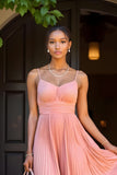 Sunset A-Line Pleated Tea Length Bridesmaid Dress