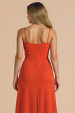 A-Line Spaghetti Straps Burgundy Bridesmaid Dress