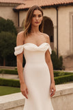 Off The Shoulder Mermaid Ivory Wedding Dress