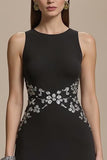 Black Long Sleeveless A Line Formal Dress