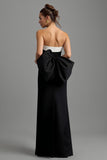 Strapless Sheath Black Formal Dress with Slit