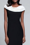 Black and White Sheath Maxi Formal Dress