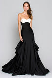 Mermaid Black Strapless Maxi Formal Dress