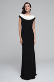 Black Sheath Cowl Neck Long Formal Dress