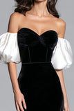 Off the Shoulder Sheath Black Tie Dress