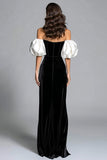 Off the Shoulder Sheath Black Tie Dress