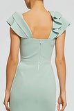 Mermaid Mint Green Long Formal Dress With 3D Flower