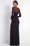 Mermaid Cabernet Boat Neck Formal Dress with Slit