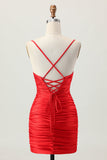 Dark Khaki Ruched Cut Out Tight Homecoming Dress