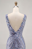 Sparkly Lilac V-Neck Bodycon Homecoming Dress