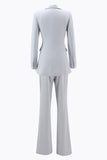 Silver Peak Lapel Long Sleeve 2-Piece Women Pantsuits