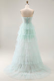 Light Green Sweetheart Corset A-Line Prom Dress With Ruffles