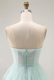 Light Green Sweetheart Corset A-Line Prom Dress With Ruffles