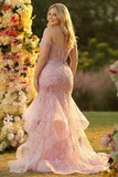 Blush Mermaid Off The Shoulder Corset Plus Size Prom Dress