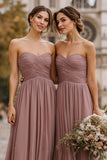 Dusk A-Line Sweetheart Ruched Bridesmaid Dress