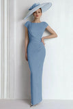 Royal Blue Sheath Maxi Mother Of The Bride Dress