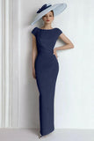 Royal Blue Sheath Maxi Mother Of The Bride Dress