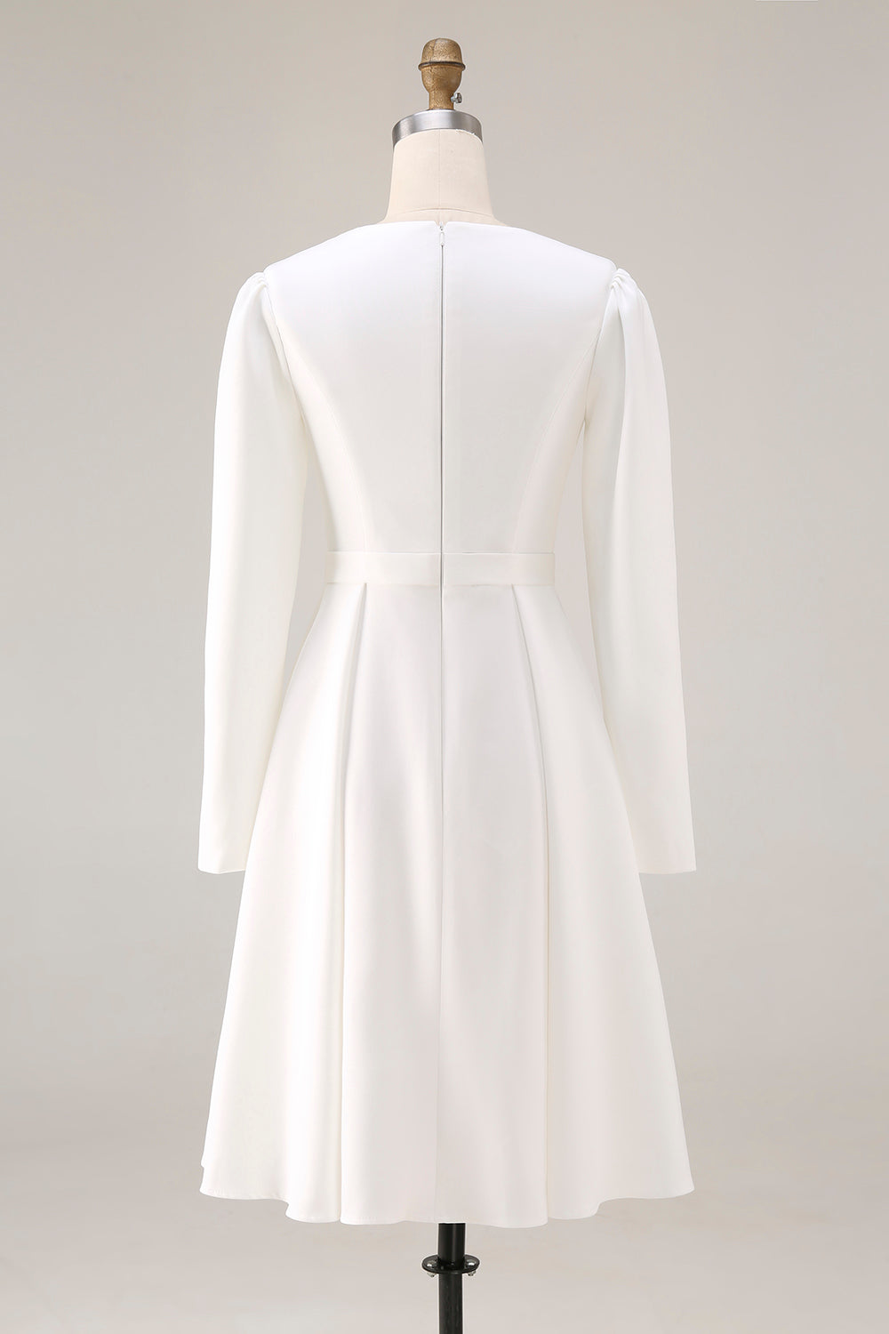 Berylove Women Ivory A-Line Engagement Dress Long Sleeve Bateau Neck Mini Bridal Shower Dress, Ivory / US26W Berylove Women Ivory A-Line Engagement Dress Long Sleeve Bateau Neck Mini Bridal Shower Dress, Ivory / US26W