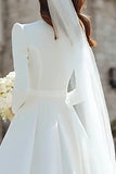 Ivory A-Line Long Sleeve Engagement Dress
