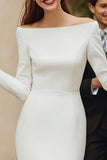 Off The Shoulder Bodycon Ivory Wedding Rehearsal Dress With Feathers