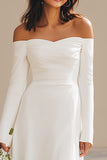 Off The Shoulder A-Line Ivory Long Sleeve Wedding Dress