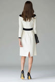 Black and White Off The Shoulder Pencil Work Dress With Belt