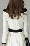 Black and White Off The Shoulder Pencil Work Dress With Belt