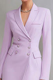 Lilac Peak Lapel A-Line Long Sleeve Blazer Dress