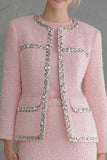 Pencil Pink 2-Piece Mini Work Dress With Sequins