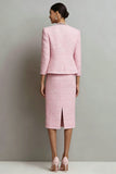 Pink Pencil 2-Piece Tweed Midi Work Dress