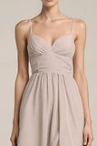 Fog Spaghetti Straps A-Line Evening Dress With Slit