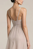 Fog Spaghetti Straps A-Line Evening Dress With Slit