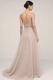 Fog V-Neck A-Line Ruched Evening Dress