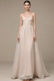 Fog Spaghetti Straps A-Line Evening Dress