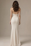 Ivory Mermaid Spaghetti Straps Maxi Dress