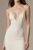 Ivory Mermaid Spaghetti Straps Maxi Dress