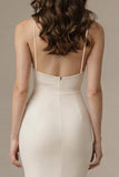 Ivory Mermaid Spaghetti Straps Maxi Dress