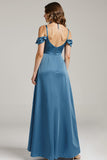 Twilight High-Low Cold Shoulder A-Line Ruffled Formal Dress