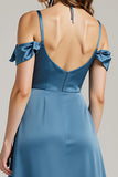 Twilight High-Low Cold Shoulder A-Line Ruffled Formal Dress