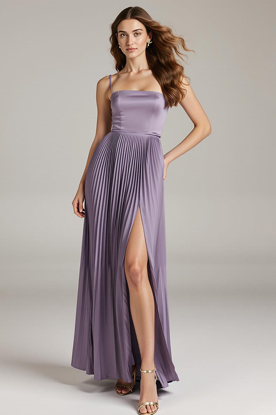 iris purple bridesmaid dresses MACloth Two Piece Cap Sleeves Bridesmaid Dress Rose Gold Formal Gown Custom Color / Tea Length / Custom Size main image 1