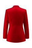 2-Piece Red Notched Lapel Women Suits