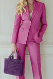 Fuchsia Peak Lapel 2-Piece Women Suits